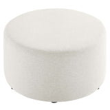 Callum Large 29" Round Woven Heathered Fabric Upholstered Ottoman by Modway