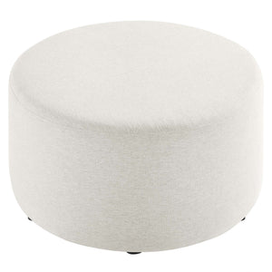 Callum Large 29" Round Woven Heathered Fabric Upholstered Ottoman by Modway