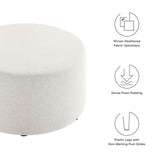 Callum Large 29" Round Woven Heathered Fabric Upholstered Ottoman by Modway