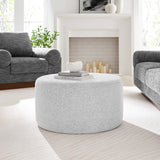 Callum Large 29" Round Woven Heathered Fabric Upholstered Ottoman by Modway