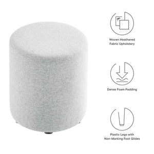 Callum 16" Round Woven Heathered Fabric Upholstered Ottoman by Modway