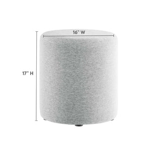 Callum 16" Round Woven Heathered Fabric Upholstered Ottoman by Modway