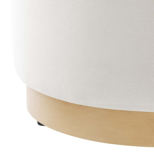Tilden 16" Round Performance Velvet Upholstered Ottoman