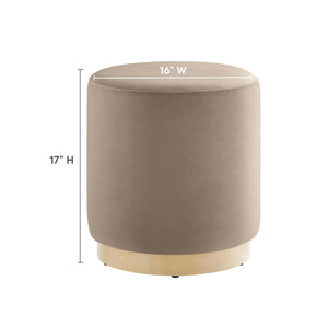 Tilden 16" Round Performance Velvet Upholstered Ottoman