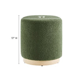 Tilden 16" Round Sherpa Upholstered Ottoman by Modway
