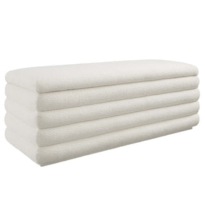 Mezzo Boucle Upholstered Storage Bench by Modway