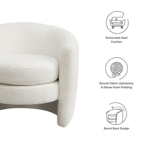 Affinity Upholstered Boucle Fabric Curved Back Armchair by Modway