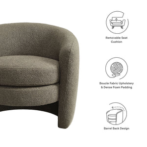 Affinity Upholstered Boucle Fabric Curved Back Armchair by Modway