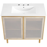 Calla 36" Perforated Metal Bathroom Vanity by Modway