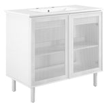 Calla 36" Perforated Metal Bathroom Vanity by Modway