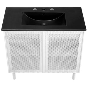 Calla 36" Perforated Metal Bathroom Vanity by Modway