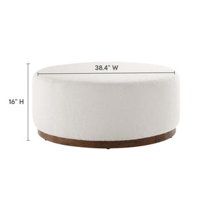 Tilden Large 38" Round Boucle Upholstered Ottoman by Modway