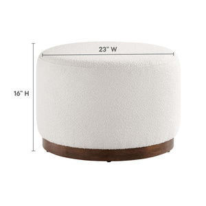 Tilden Large 23" Round Boucle Upholstered Ottoman by Modway