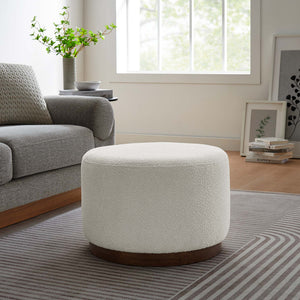 Tilden Large 23" Round Boucle Upholstered Ottoman by Modway