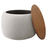 Perla Woven Heathered Fabric Upholstered Storage Ottoman by Modway