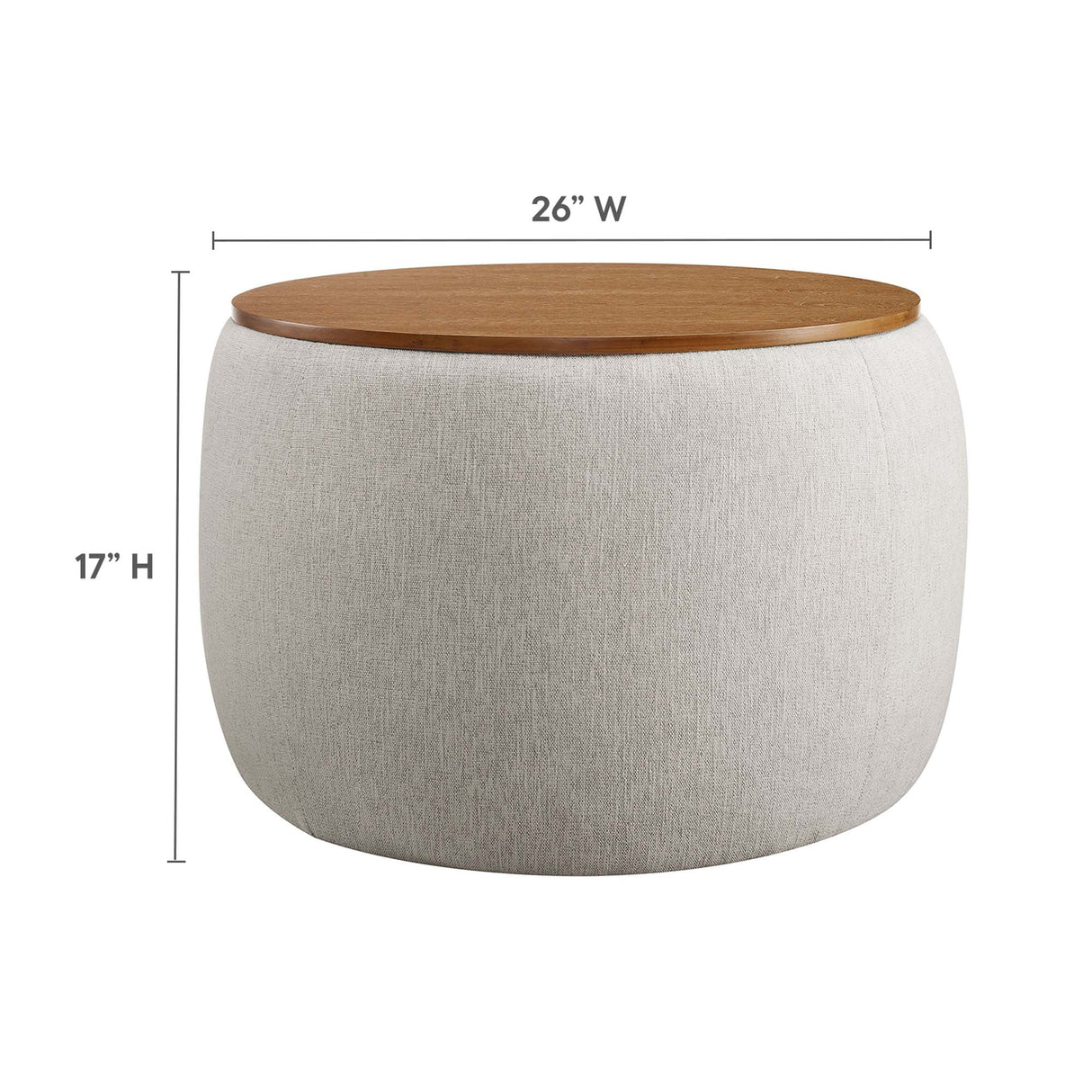 Perla Woven Heathered Fabric Upholstered Storage Ottoman by Modway