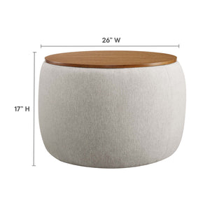 Perla Woven Heathered Fabric Upholstered Storage Ottoman by Modway