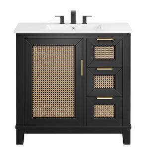 Dixie 36" Solid Wood Bathroom Vanity Cabinet by Modway