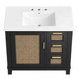 Dixie 36" Solid Wood Bathroom Vanity Cabinet by Modway