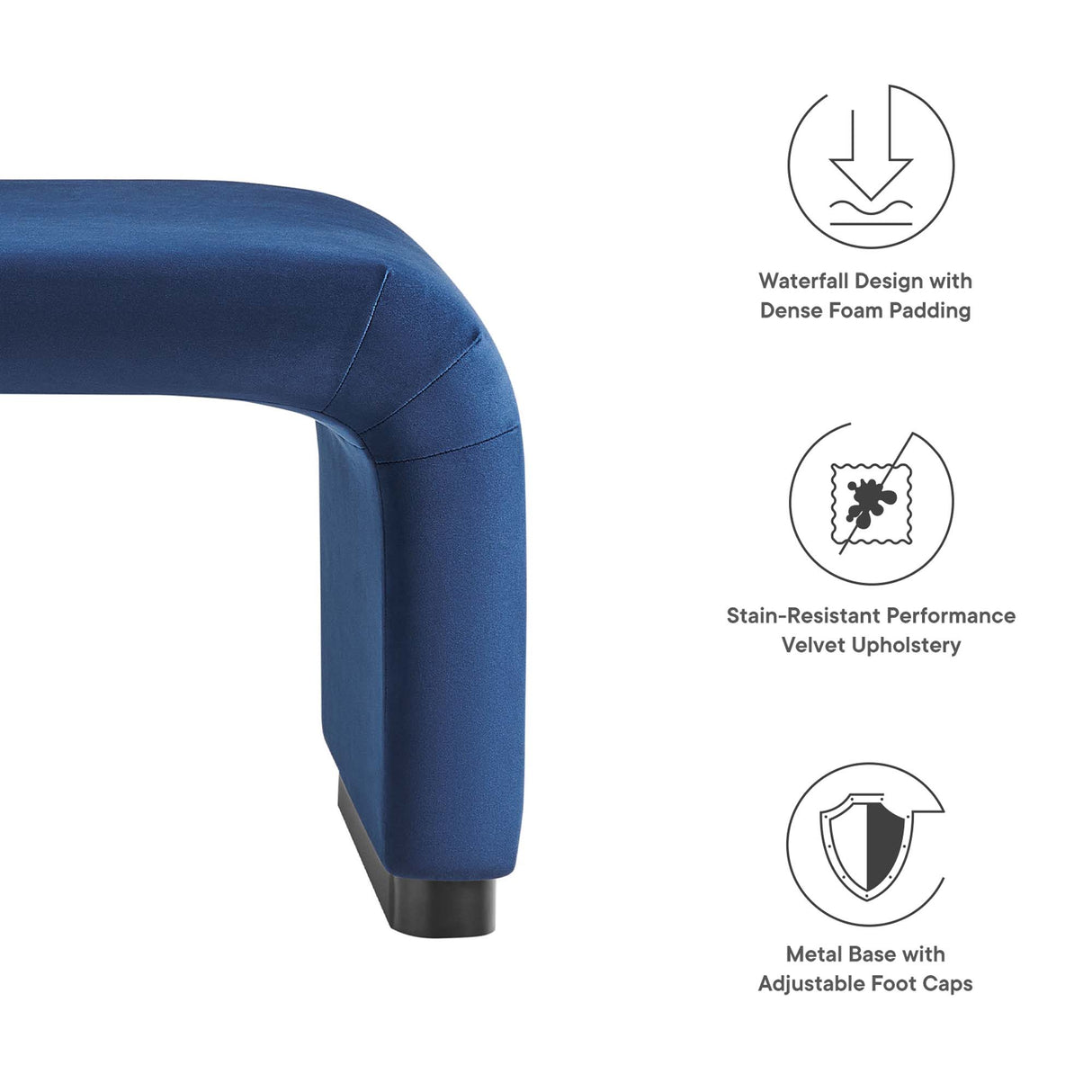 Koda Performance Velvet Waterfall Ottoman by Modway