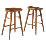 Saville Backless Mango Wood Counter Stools Set of 2