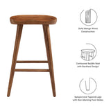 Saville Backless Mango Wood Counter Stools Set of 2