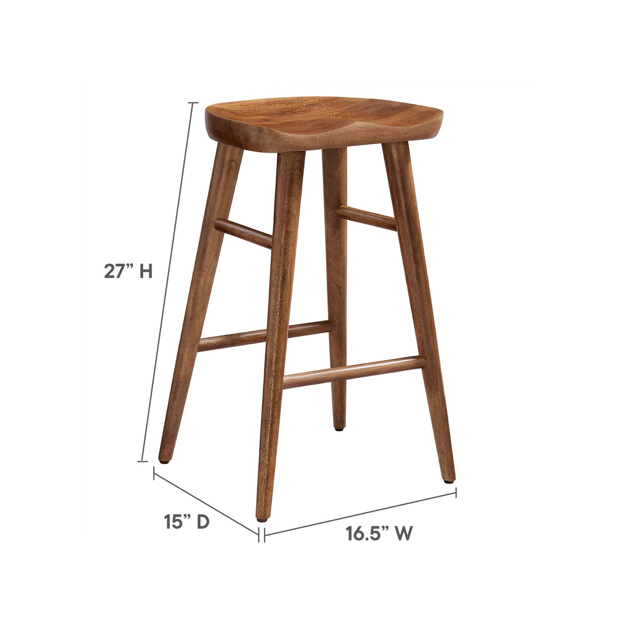 Saville Backless Mango Wood Counter Stools Set of 2