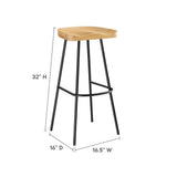Concord Backless Wood Bar Stools Set of 2 by Modway