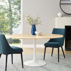 Lippa 60" Oval Faux Travertine Dining Table by Modway