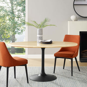 Lippa 60" Oval Faux Travertine Dining Table by Modway