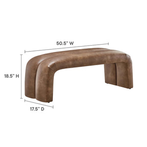 Dax 50.5" Vegan Leather Upholstered Accent Bench by Modway