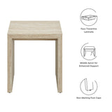 Mirella Faux Travertine Side Table by Modway