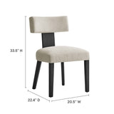 Nalani Fabric Upholstered Dining Chairs Set of 2 by Modway