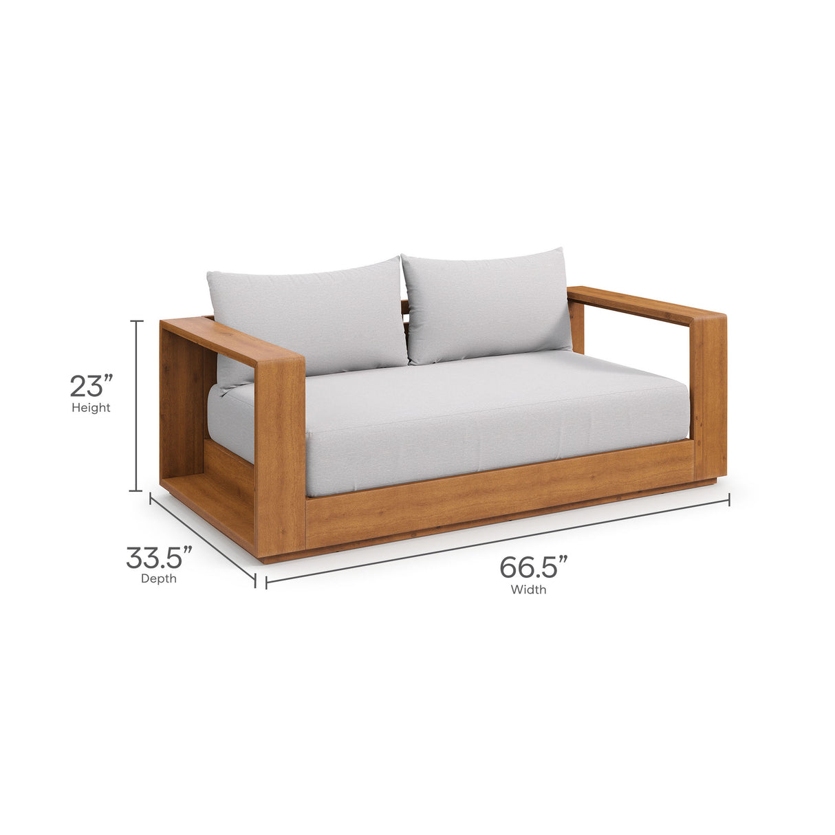 Tahoe Acacia Wood Outdoor Patio Loveseat by Modway