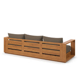 Tahoe Outdoor Patio Acacia Wood Ottoman by Modway