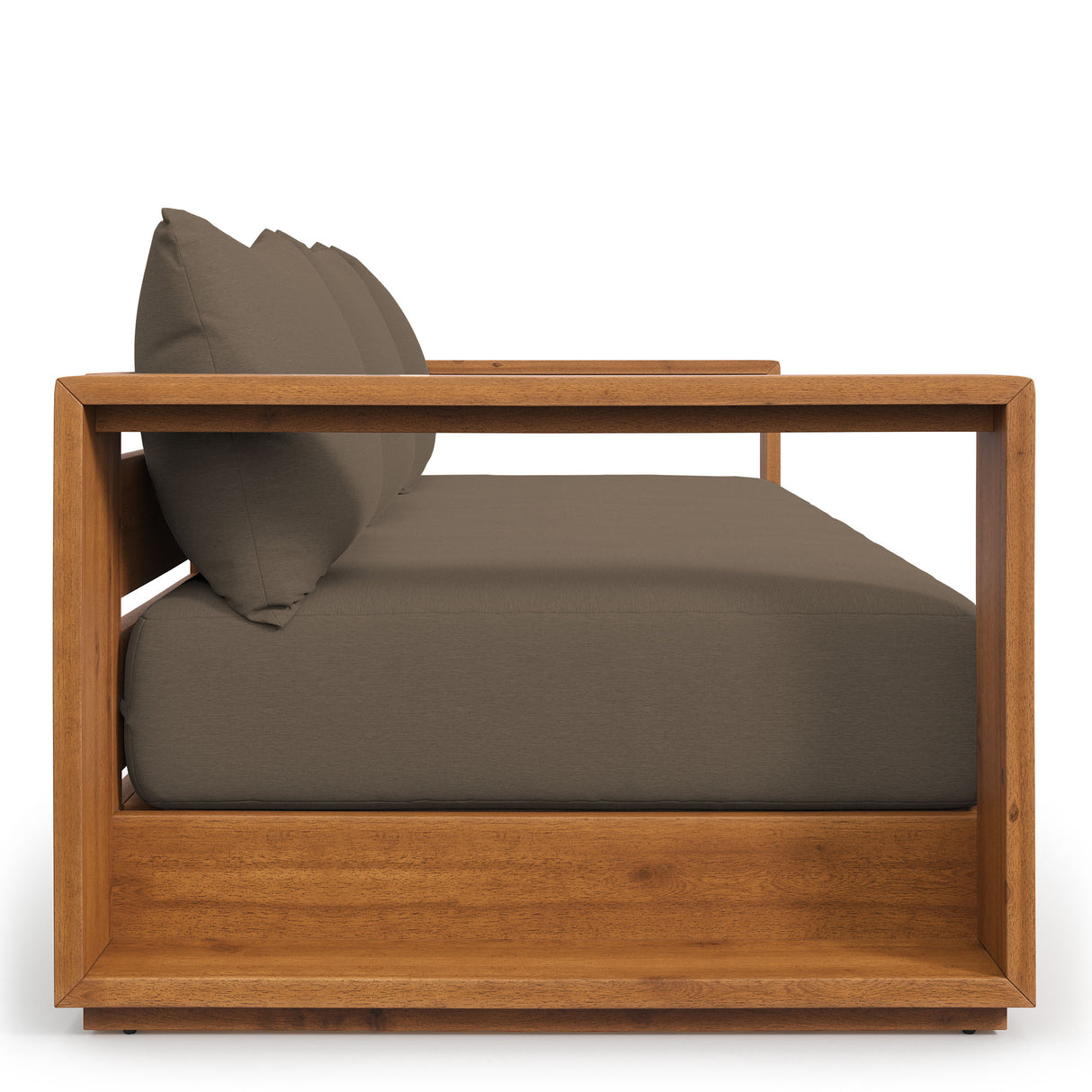 Tahoe Outdoor Patio Acacia Wood Ottoman by Modway