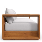 Tahoe Outdoor Patio Acacia Wood Ottoman by Modway