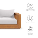 Tahoe Outdoor Patio Acacia Wood Ottoman by Modway