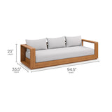 Tahoe Outdoor Patio Acacia Wood Ottoman by Modway