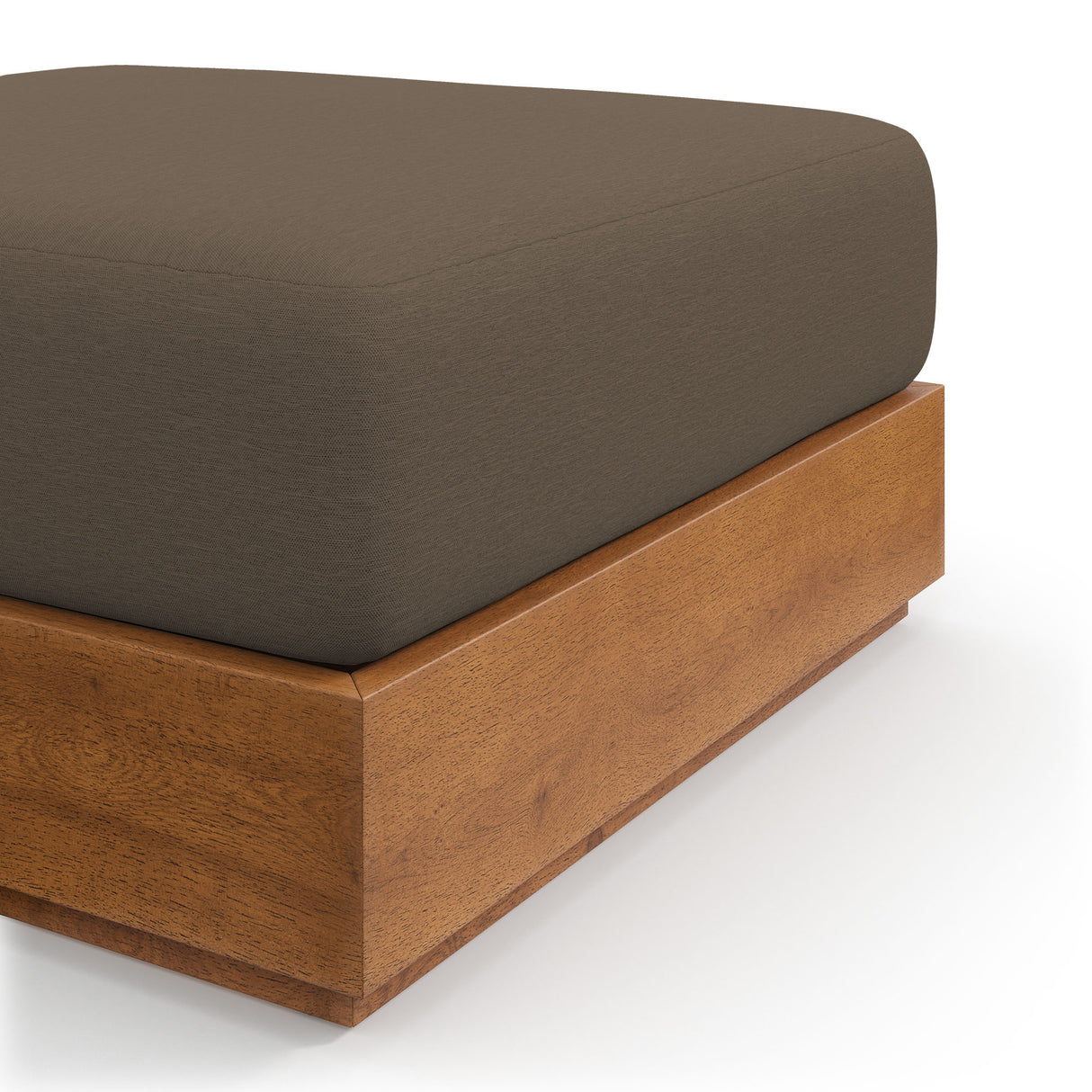 Tahoe Outdoor Patio Acacia Wood Ottoman by Modway