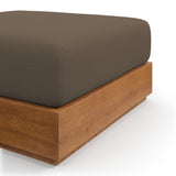 Tahoe Outdoor Patio Acacia Wood Ottoman by Modway