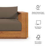 Tahoe 2-Piece Outdoor Patio Acacia Wood Armchair and Ottoman Set by Modway