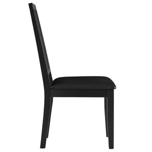 Arlo Vegan Leather Upholstered Faux Rattan and Wood Dining Side Chairs Set of 2 by Modway