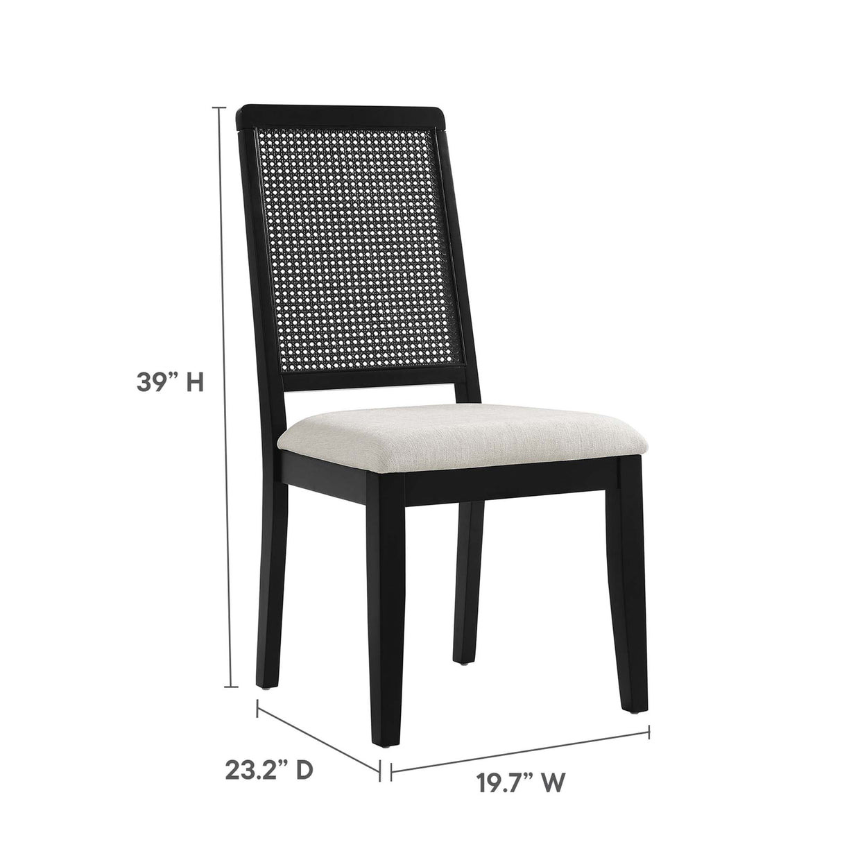 Arlo Faux Rattan and Wood Dining Side Chairs Set of 2 by Modway