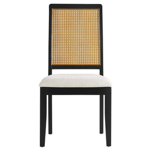 Arlo Faux Rattan and Wood Dining Side Chairs Set of 2 by Modway