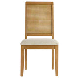 Arlo Faux Rattan and Wood Dining Side Chairs Set of 2 by Modway