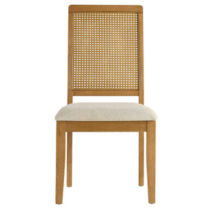 Arlo Faux Rattan and Wood Dining Side Chairs Set of 2 by Modway
