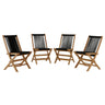 Vienna Outdoor Patio Teak and Rope Folding Chairs Set of 4 by Modway