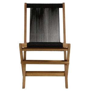 Vienna Outdoor Patio Teak and Rope Folding Chairs Set of 4 by Modway