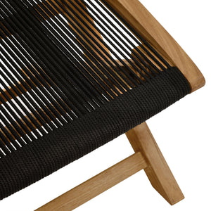 Vienna Outdoor Patio Teak and Rope Folding Ottoman